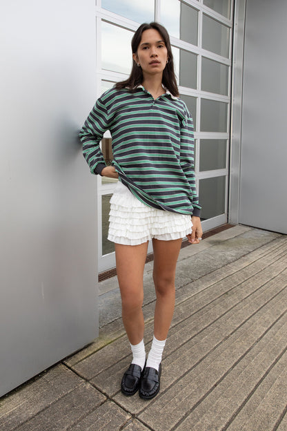 STRIPED RUGBY POLO LONG SLEEVE SHIRT