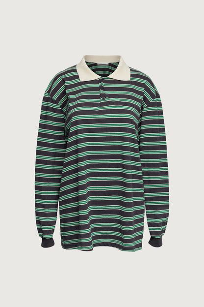 STRIPED RUGBY POLO LONG SLEEVE SHIRT