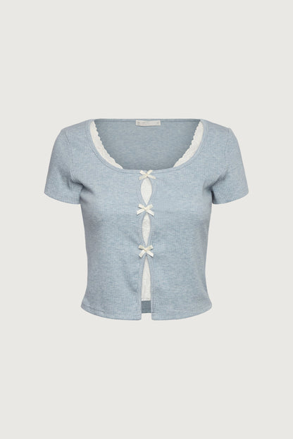LAYERED LACE BOW TOP