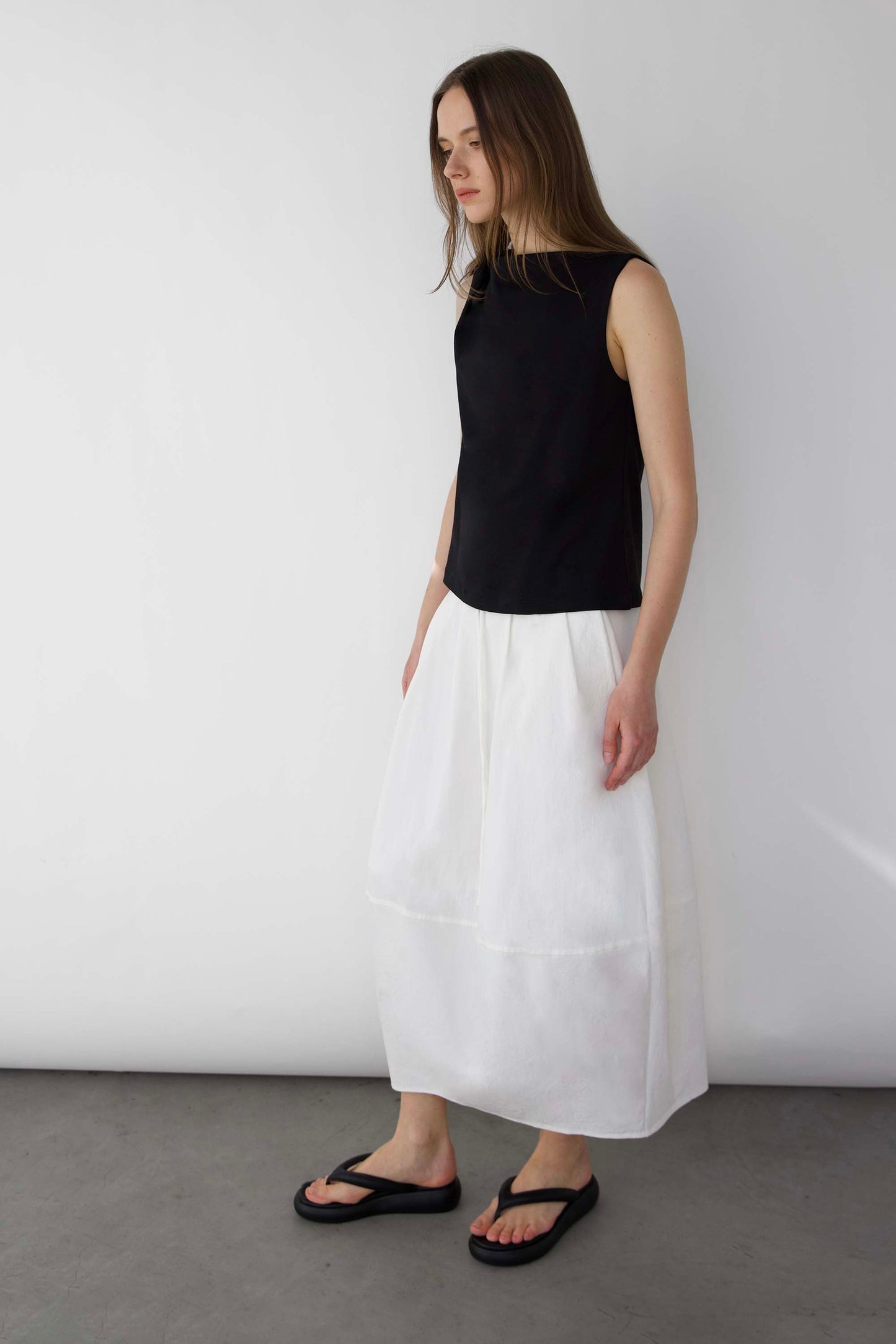 100% COTTON BOAT NECKLINE TANK