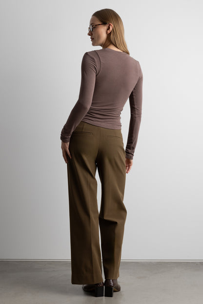 STITCHED SHOULDER LONG-SLEEVE T-SHIRT