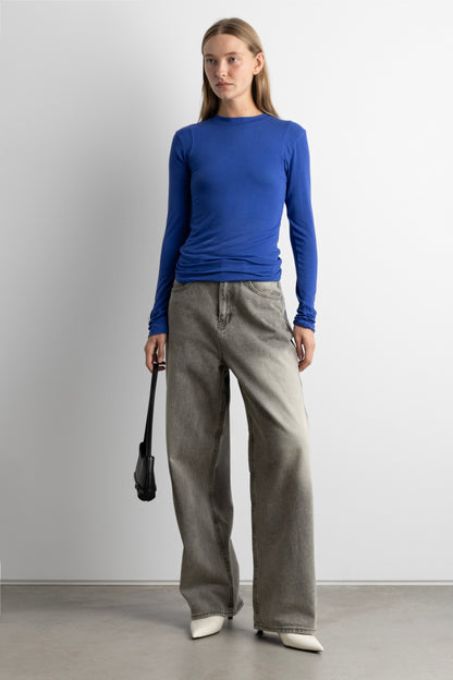 STITCHED SHOULDER LONG-SLEEVE T-SHIRT