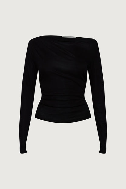 RUCHED LONG SLEEVE TOP