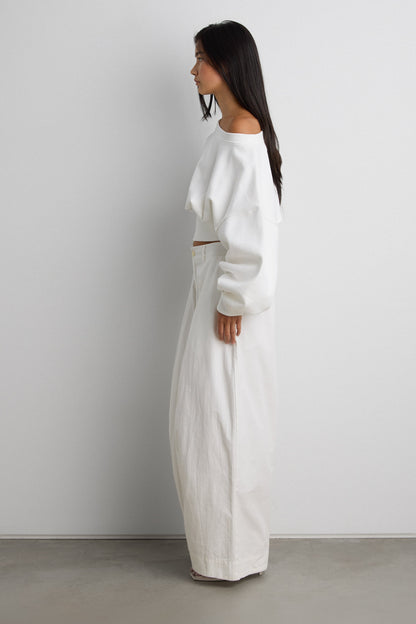 SWEATSHIRT WITH ZIP-BACK WAIST