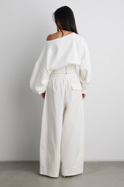 SWEATSHIRT WITH ZIP-BACK WAIST