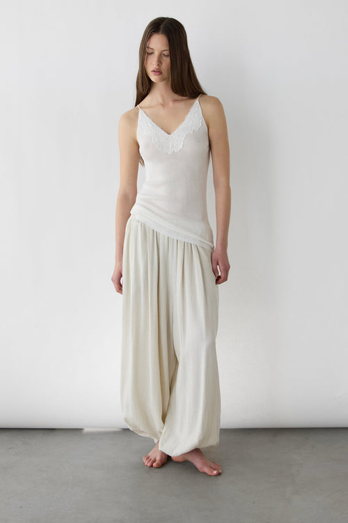 RIBBED KNIT LACE CAMI TANK TOP