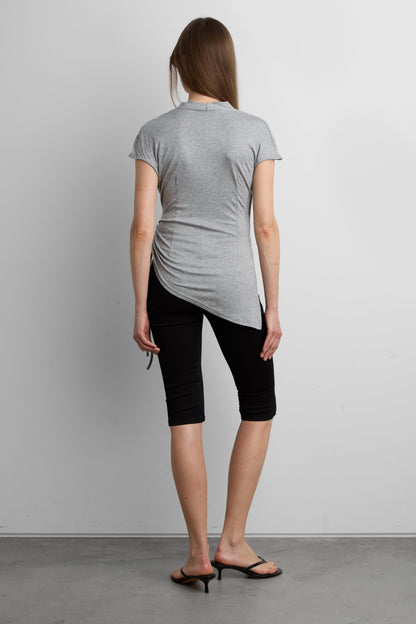 FITTED CROSS FRONT SHIRRED TOP