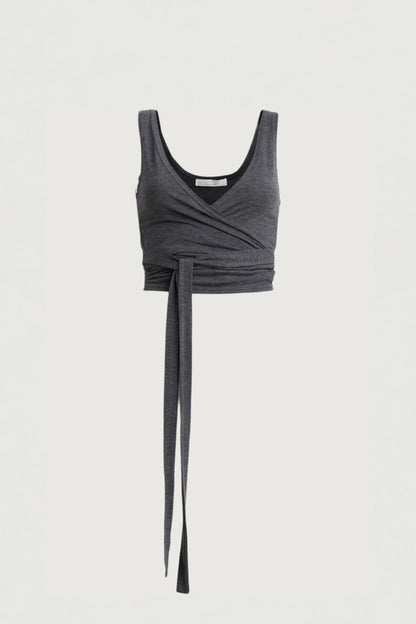 TIE FRONT WRAP TOP