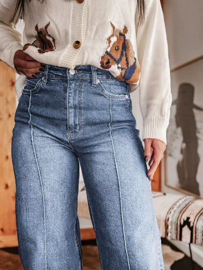 Hazel Blues® |  High-Waisted Wide Leg Jeans