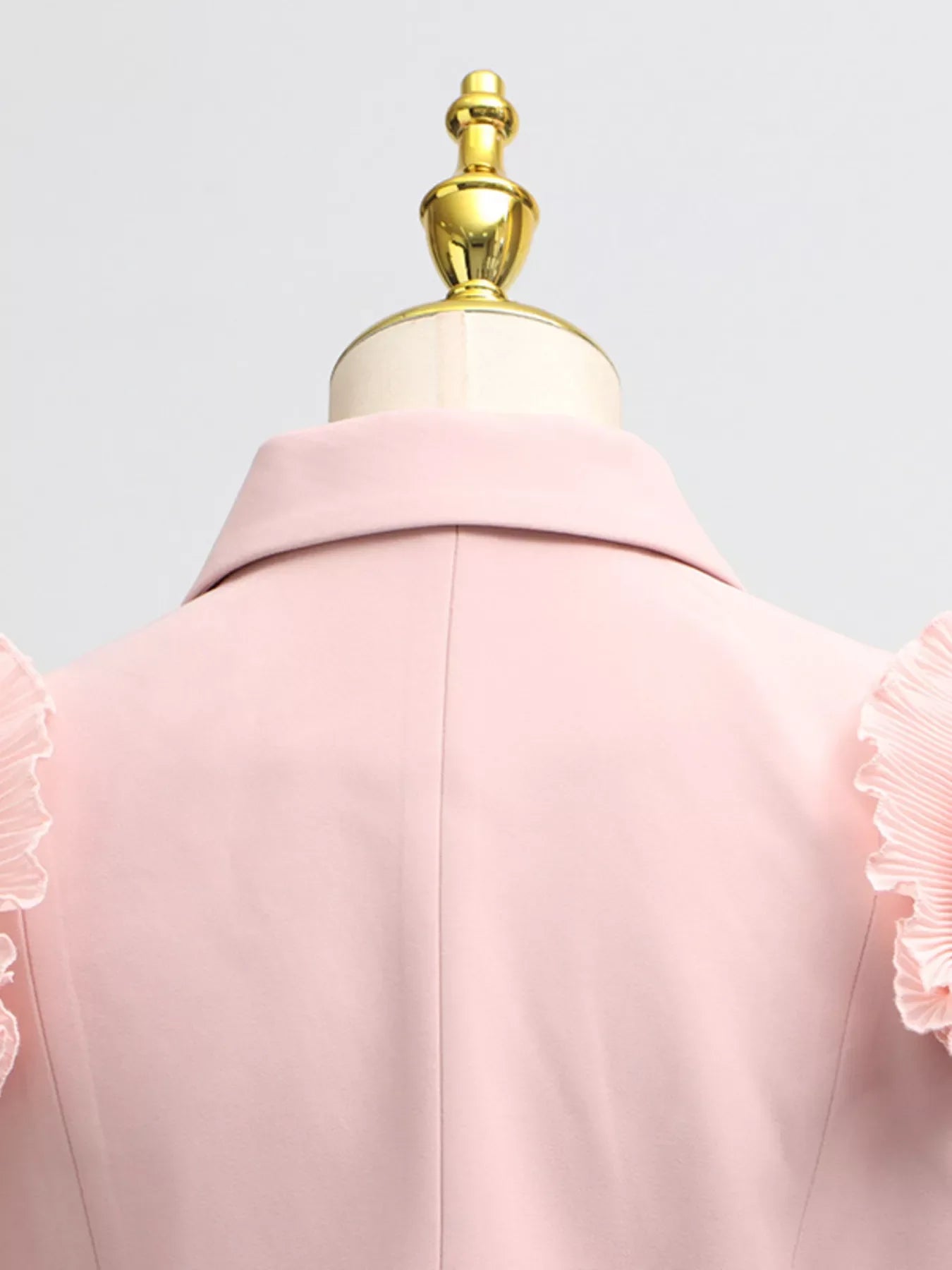 Hazel Blues® |  Frill Lapel Collar Top and Pleated Skirt Set