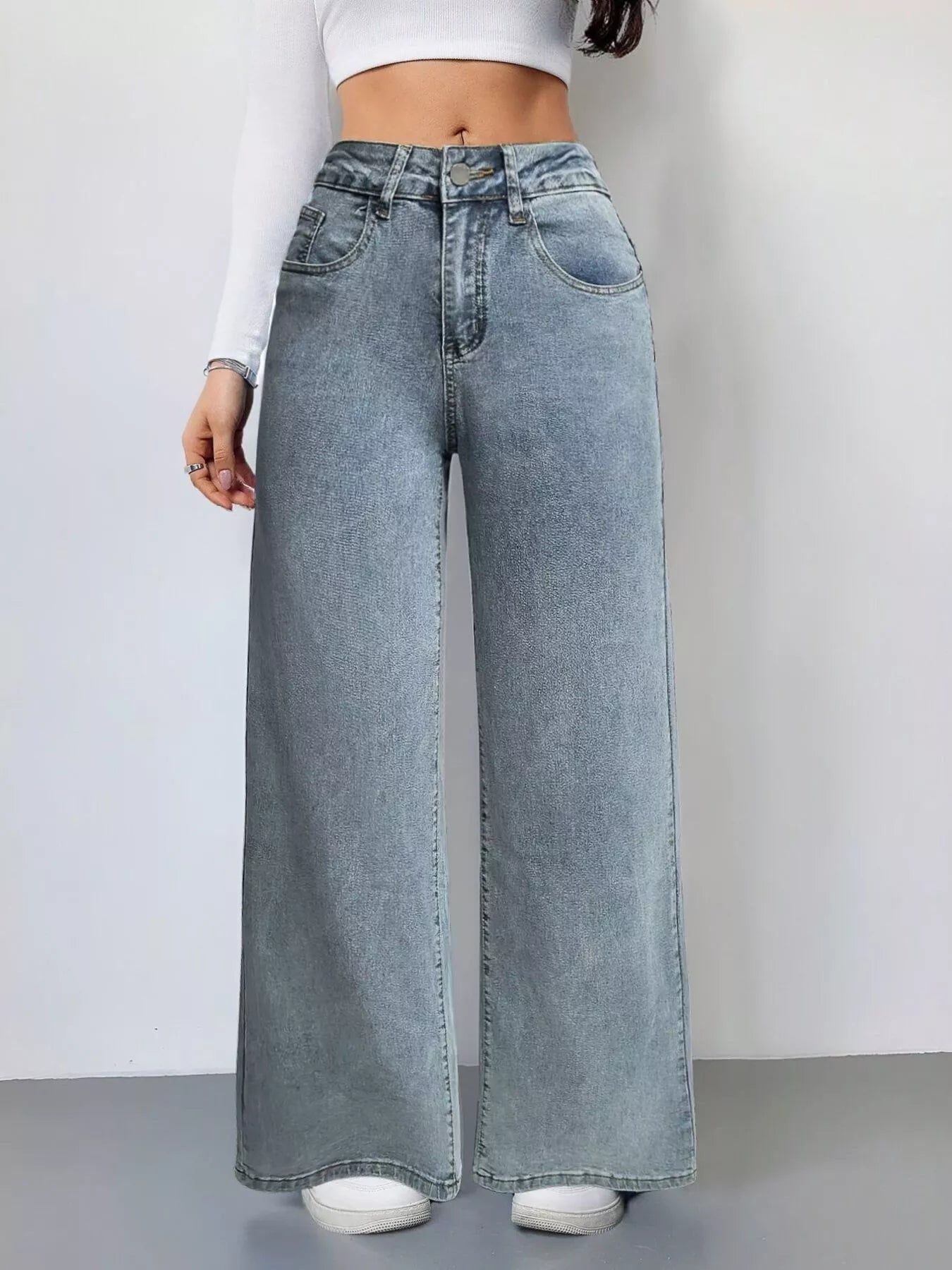 Hazel Blues® |  Wide Leg High Waist Jeans