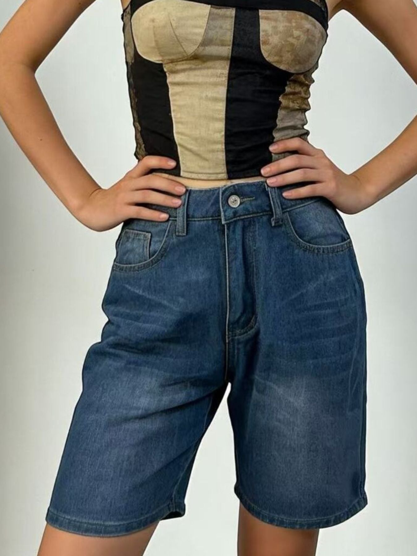Hazel Blues® |  High Waist Denim Shorts