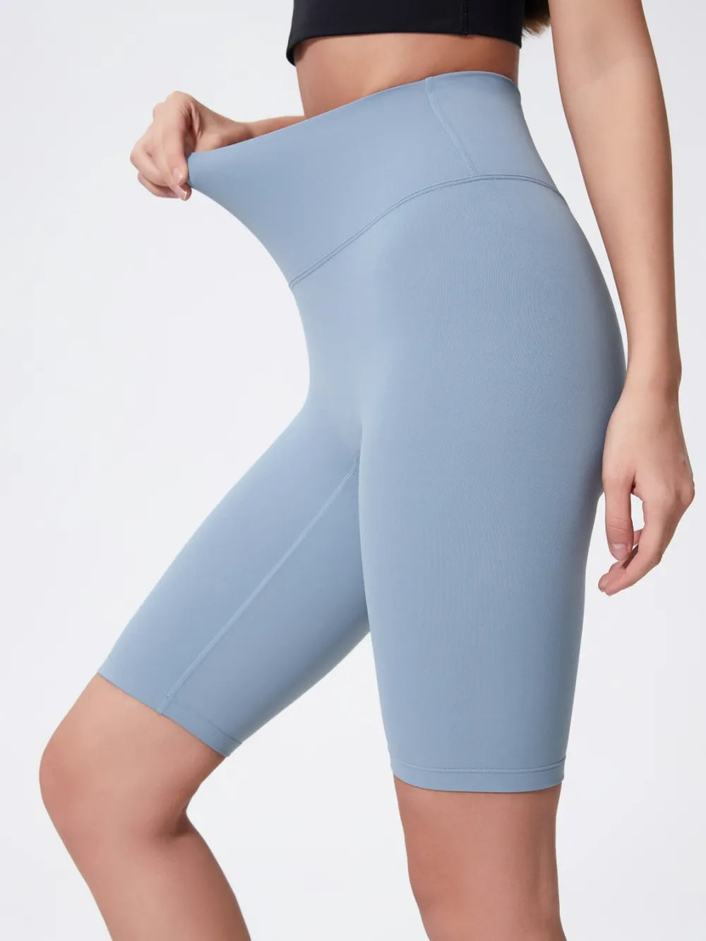 Hazel Blues® |  Millennia High Rise Wide Waistband Active Shorts