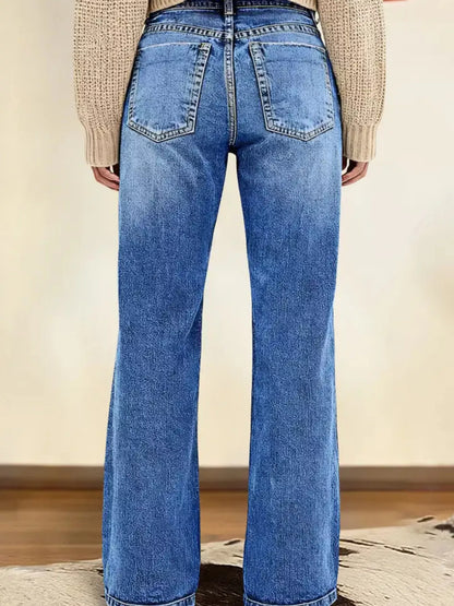 Hazel Blues® |  Vintage Wash Straight Leg Jeans