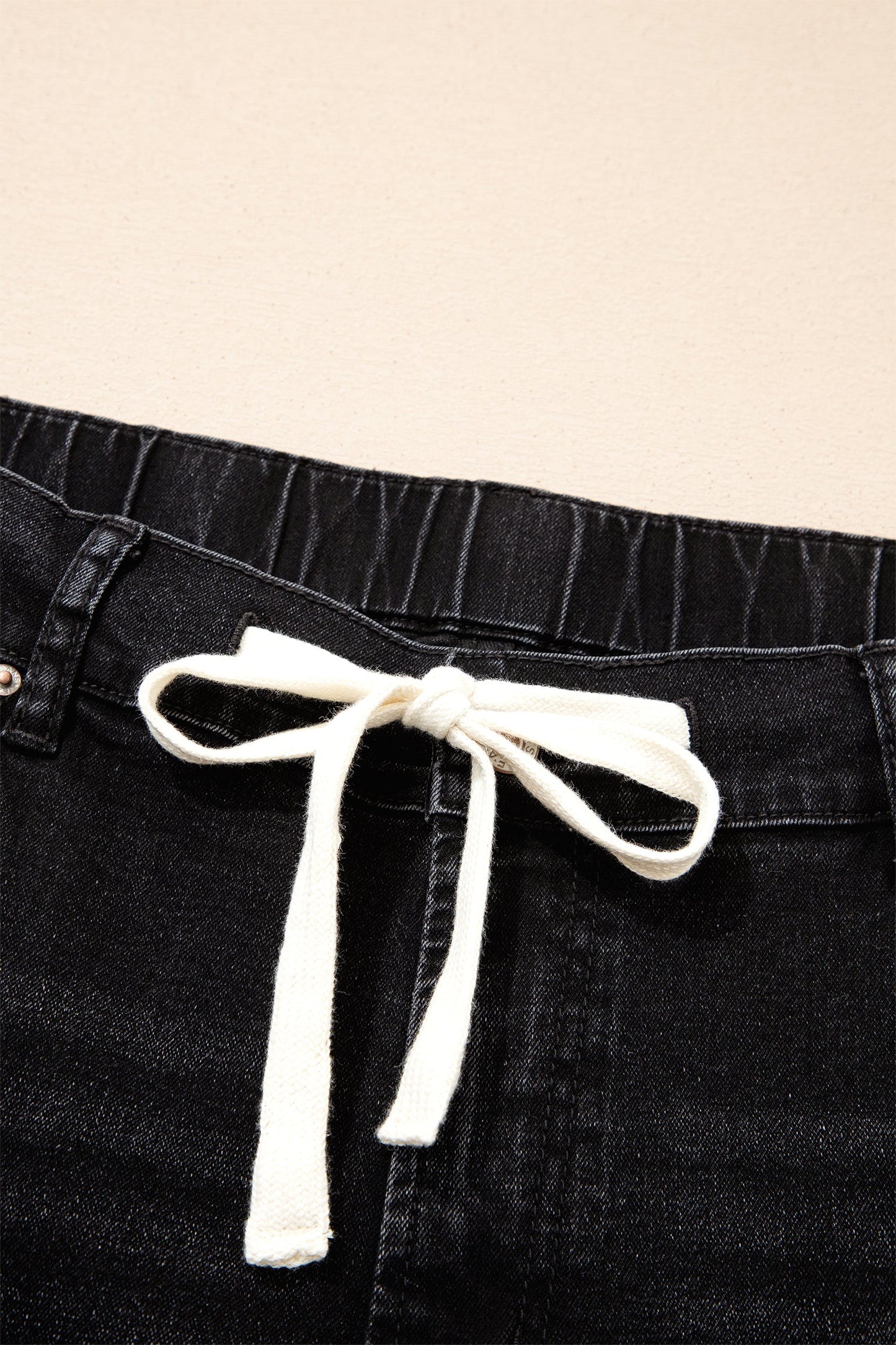 Hazel Blues® | Blue Acid Wash Contrast Lace-up Jeans