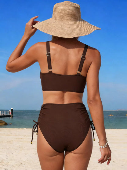 Hazel Blues® |  Crisscross High-Waisted Swim Set