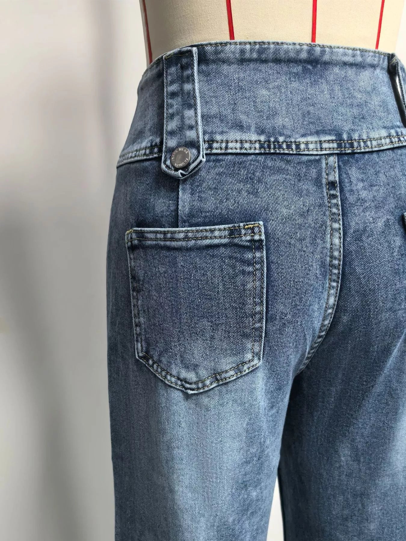 Hazel Blues® |  High Waist Button Decor Wide Leg Jeans