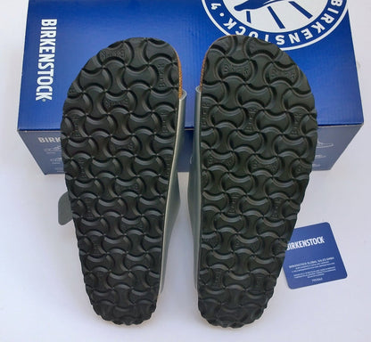 Birkenstock Arizona Silver Slides Birko-flor Sandals Narrow Flats New in Box