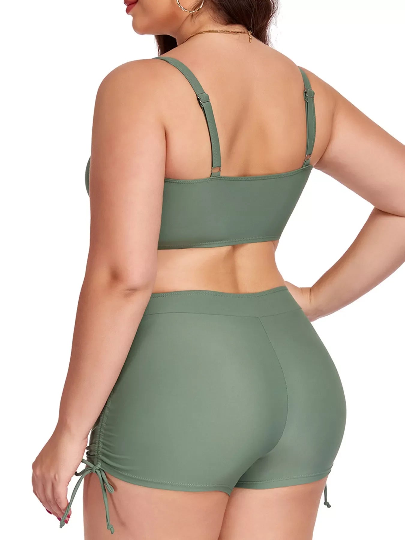 Hazel Blues® | Ruched Drawstring Swim Set