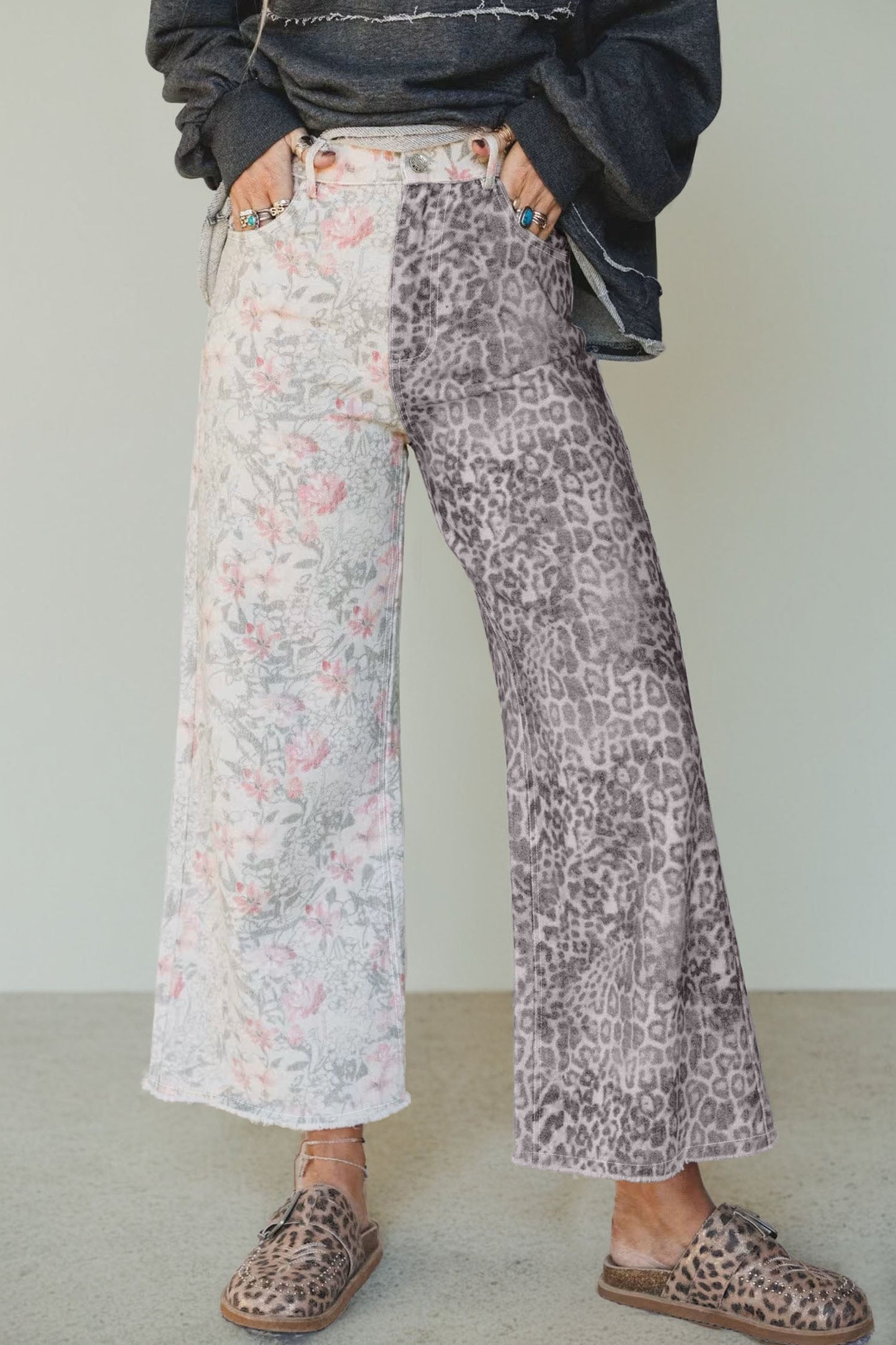 Hazel Blues® |  Leopard Love Jeans | Leopard Floral Jeans