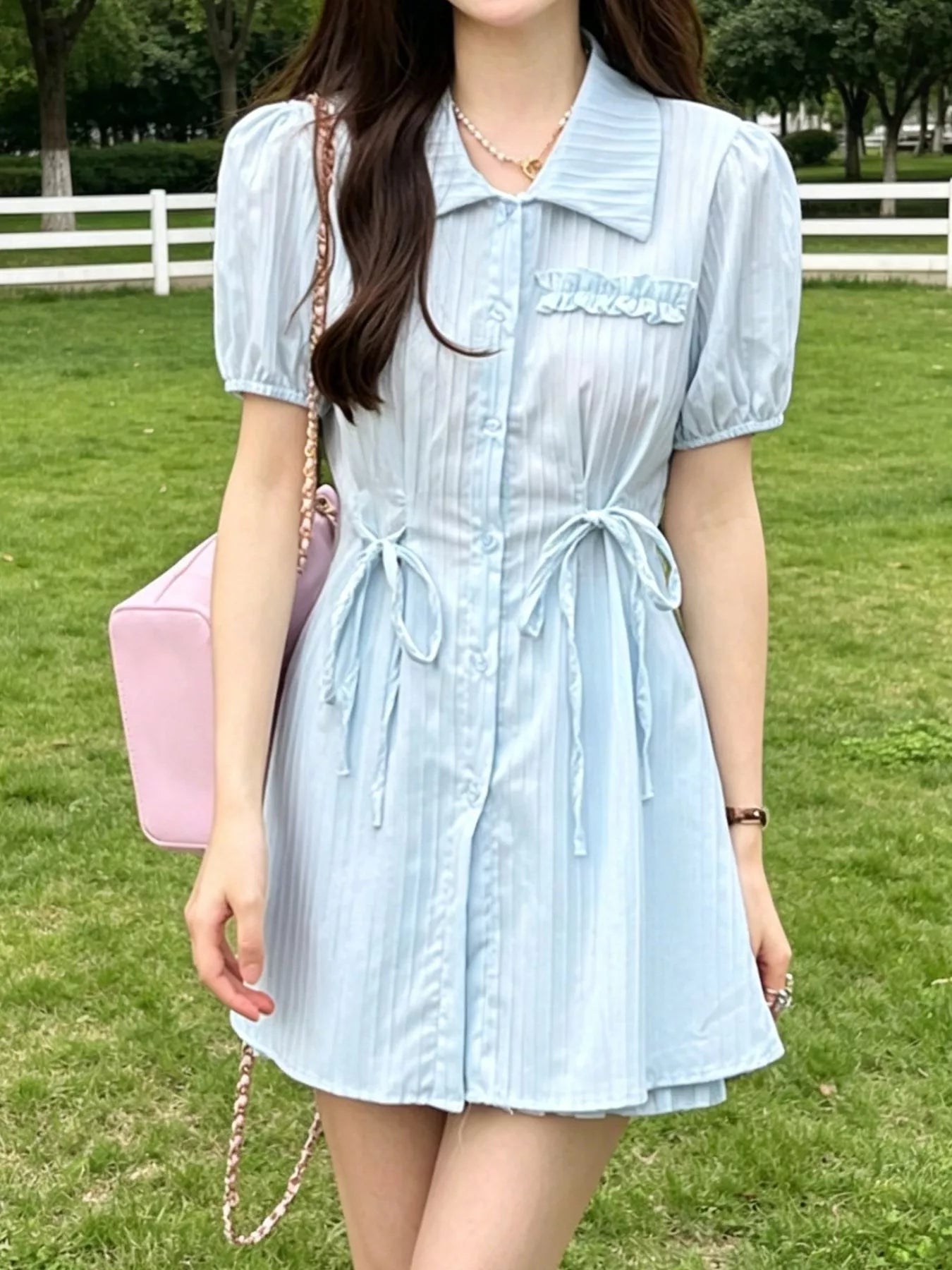 Hazel Blues® |  Tied Button Up Shirt and Shorts Set