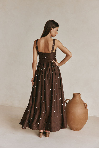 Flores Dress - Chocolate Speck