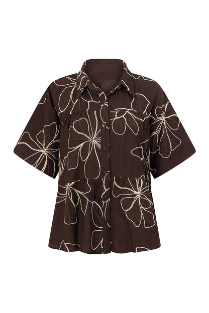 Luna Top - Chocolate Floral