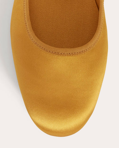 The Day Buckle Mary Jane | Golden Yellow Satin