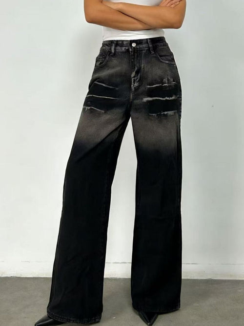 Hazel Blues® |  Washed Wide Leg Jeans