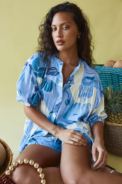 Lani Top - Azure Bloom
