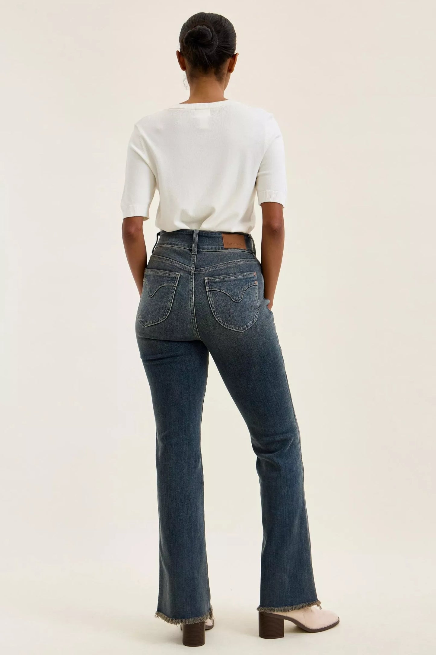 Hazel Blues® |  Judy Blue High Waist Double Button Frayed Hem Jeans