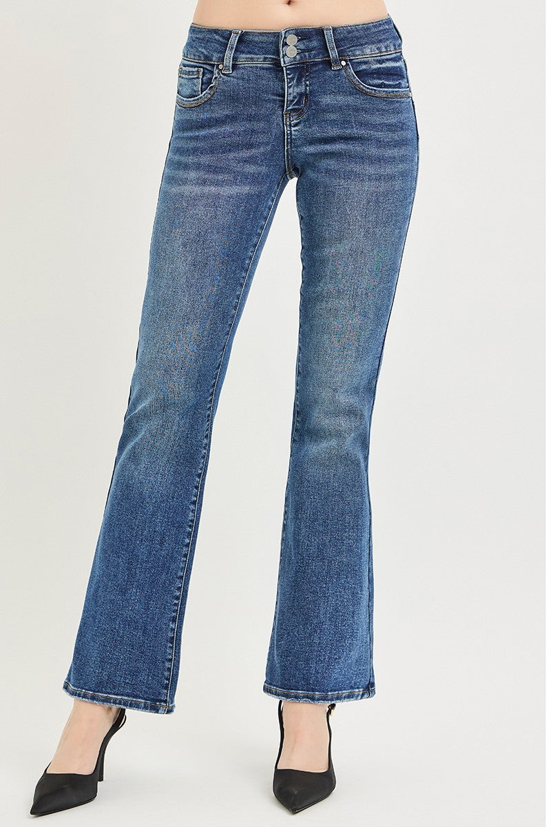 Hazel Blues® |  RISEN Tummy Control Low Rise Bootcut Jeans