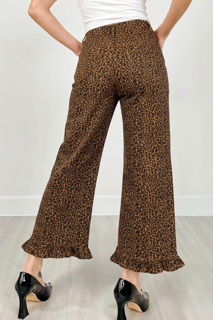 Hazel Blues® |  Wild Side Jeans | Leopard Ruffle Jeans