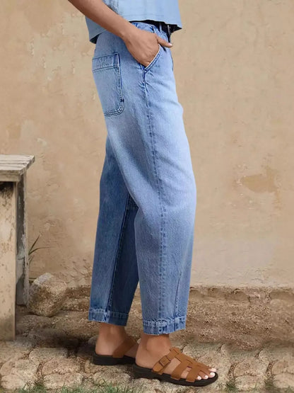 Hazel Blues® |  High-Waisted Relaxed Fit Jeans