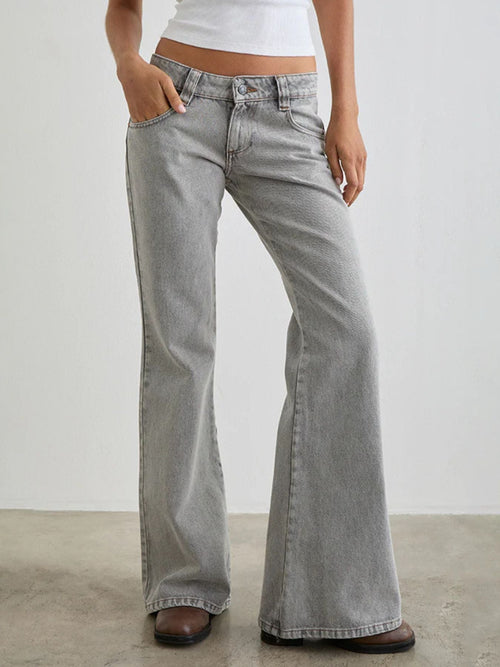 Hazel Blues® |  Low Rise Flare Leg Jeans