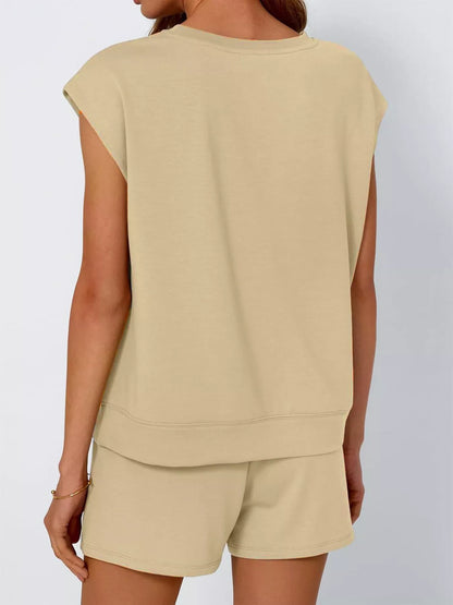 Hazel Blues® |  Casual Solid Color T-Shirt and Shorts Set