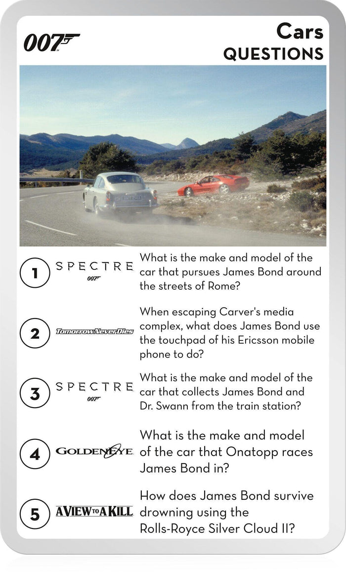 James Bond 007 Top Trumps Quiz Card Game