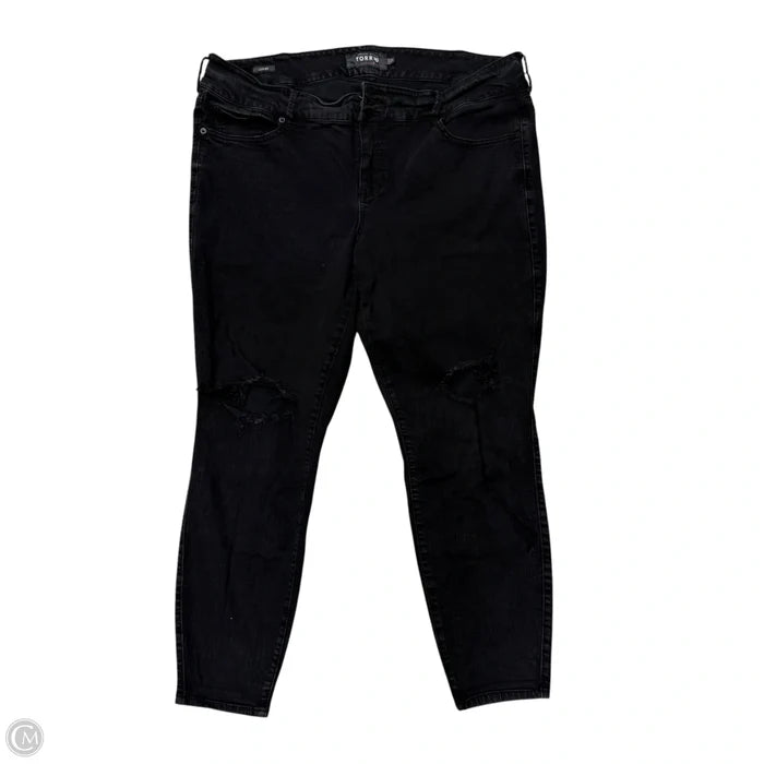 Jeans Skinny By Torrid In Black Denim, Size: 24