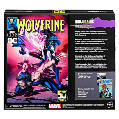 Marvel Legends Wolverine 50th Anniversary Action Figure Twin Pack - Wolverine & Psylocke