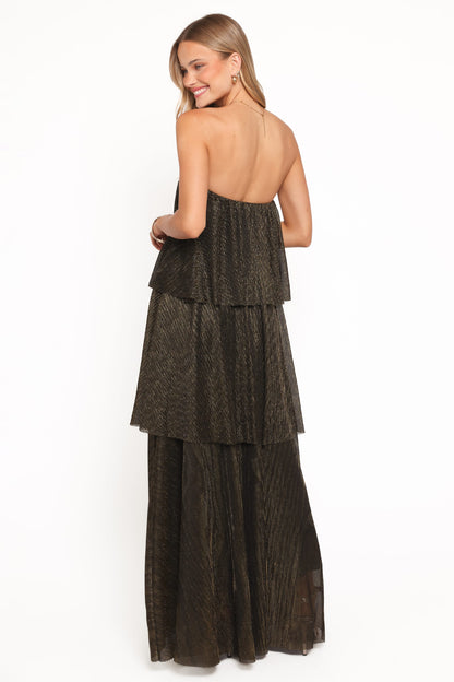 Bloom Strapless Maxi Dress - Black