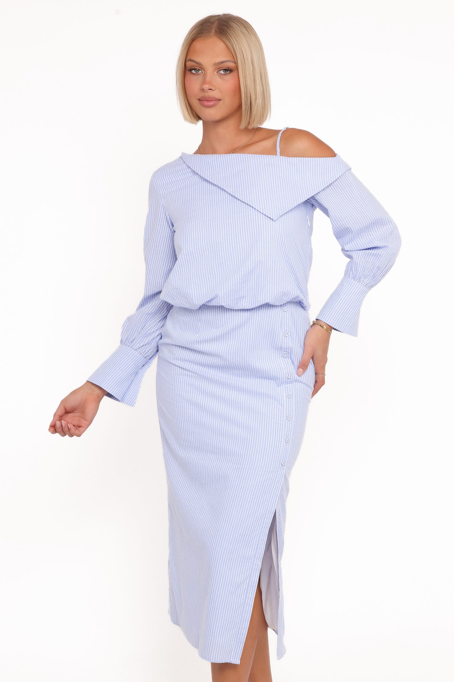 Broderick Midi Dress - Blue Stripe