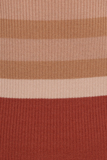 Colten Long Sleeve Knit Dress - Brown Stripe
