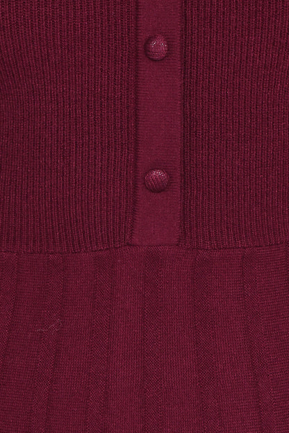 Darlina Long Sleeve Mini Dress - Burgundy