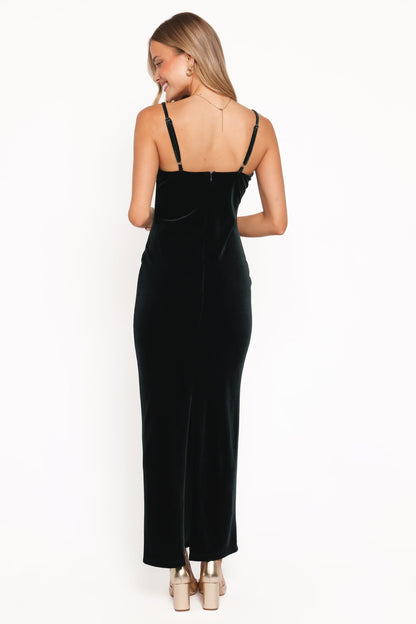 Everlee Maxi Dress - Emerald Velvet