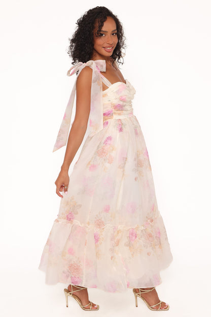 Floret Midi Dress - Yellow Floral