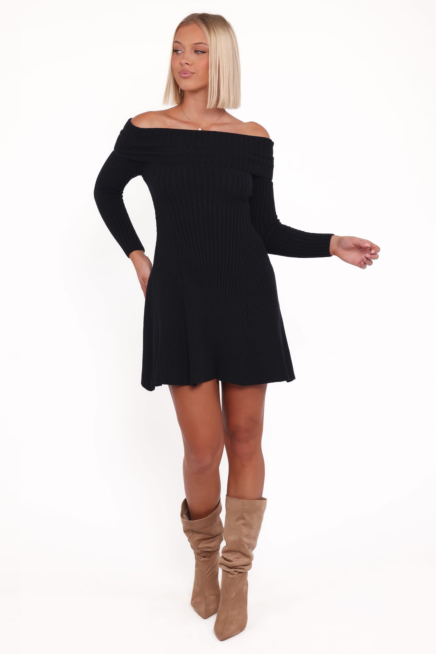 Francisco Long Sleeve Mini Dress - Black