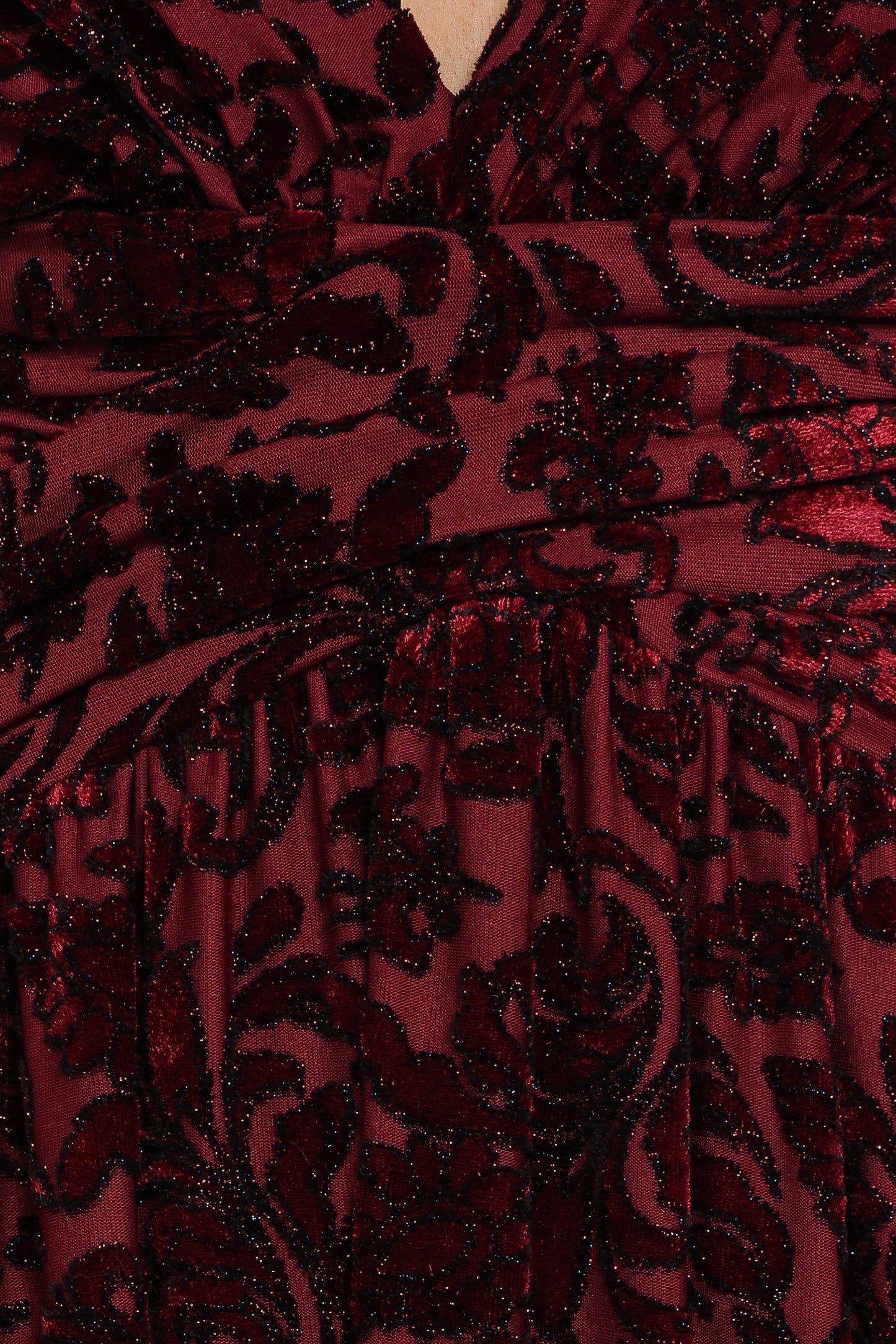 Harmony Maxi Dress - Burgundy Metallic Floral