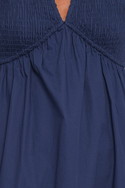 Ilyana Short Sleeve Maxi Dress - Navy