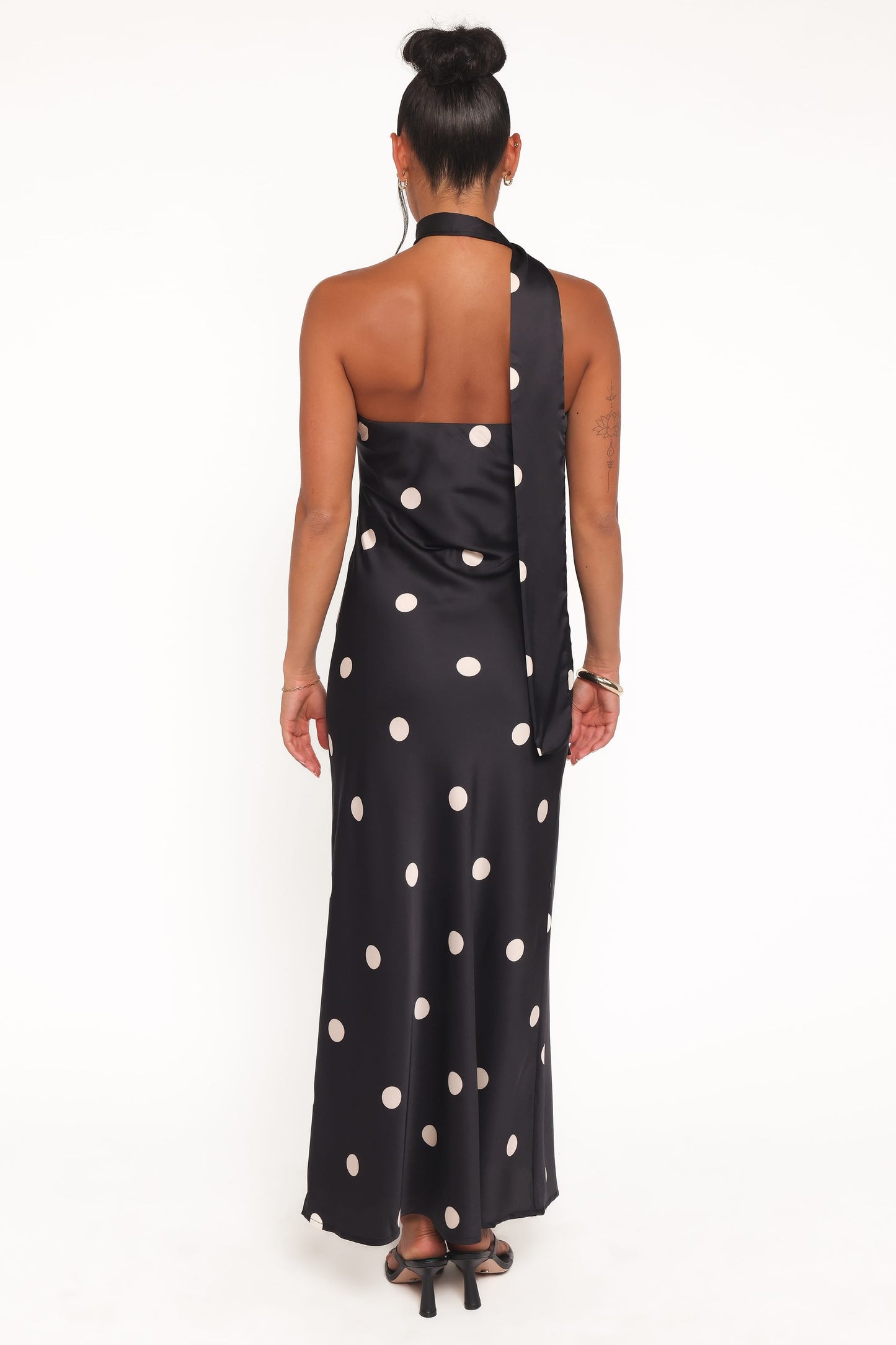 Jutta Strapless Maxi Dress - Black Polka Dot