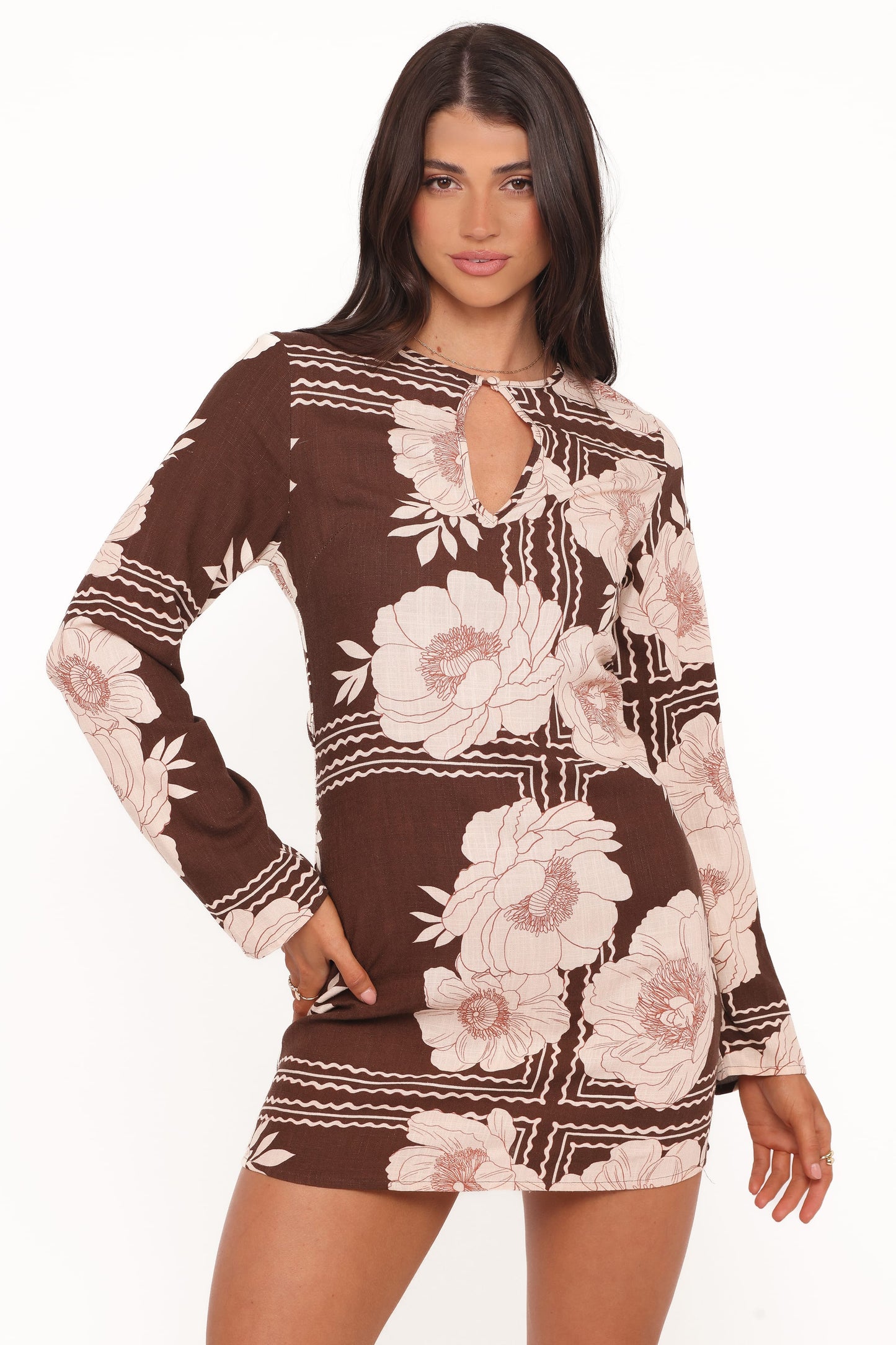 Marylon Mini Dress - Brown Floral